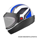 CAPACETE AUTOMATICO BOLT BRANCO/AZUL EBF