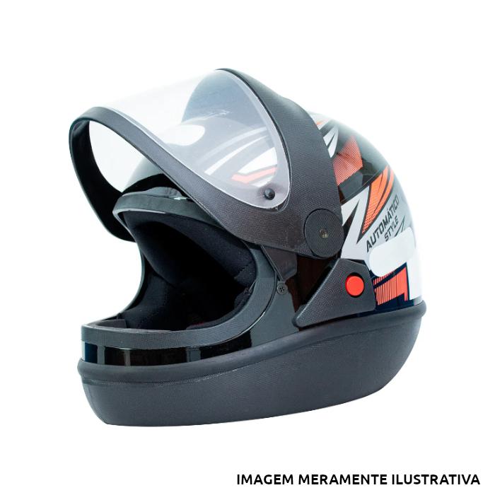 CAPACETE AUTOMATICO STYLE PRETO & VERMELHO EBF