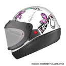 CAPACETE AUTOMATICO BORBOLETA BRANCO & ROSA EBF