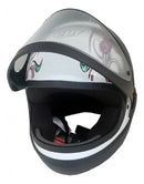 CAPACETE AUTOMATICO BORBOLETA BRANCO & ROSA EBF