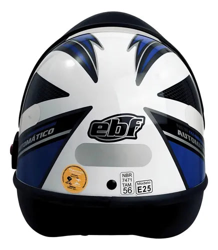 CAPACETE AUTOMATICO BOLT BRANCO/AZUL EBF