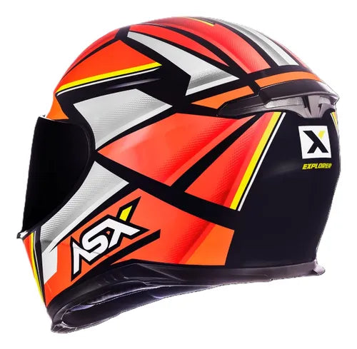 CAPACETE EAGLE EXPLORER PRETO, VERMELHO & BRANCO BRILHO