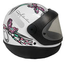 CAPACETE AUTOMATICO BORBOLETA BRANCO & ROSA EBF