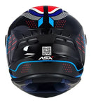 CAPACETE DRAKEN COUGAR PRETO, AZUL & VERMELHO BRILHO ASX